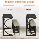 Parrot Uncle 59-Inch Rustic Dining&Bar Table Set with 3 Stools for Apartment, USB-A & USB-C Charging Ports (SL3403DG-PT-4PK-PU)