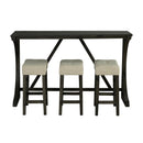Parrot Uncle 59-Inch Rustic Dining&Bar Table Set with 3 Stools for Apartment, USB-A & USB-C Charging Ports (SL3403DG-PT-4PK-PU)