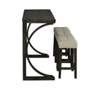 Parrot Uncle 59-Inch Rustic Dining&Bar Table Set with 3 Stools for Apartment, USB-A & USB-C Charging Ports (SL3403DG-PT-4PK-PU)
