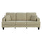 Parrot Uncle Beige 3 Piece Set Comfy Sofa Couch 3-Seater & Loveseat Sofa with Storage Ottoman with USB
