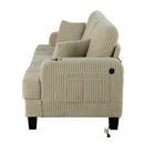 Parrot Uncle Beige 3 Piece Set Comfy Sofa Couch 3-Seater & Loveseat Sofa with Storage Ottoman with USB