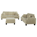 Parrot Uncle Beige 3 Piece Set Comfy Sofa Couch 3-Seater & Loveseat Sofa with Storage Ottoman with USB