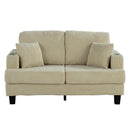 Parrot Uncle Beige 3 Piece Set Comfy Sofa Couch 3-Seater & Loveseat Sofa with Storage Ottoman with USB