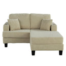 Parrot Uncle Beige 3 Piece Set Comfy Sofa Couch 3-Seater & Loveseat Sofa with Storage Ottoman with USB