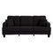 Black 3 Piece Set Comfy Sofa Couch 3-Seater & Loveseat Sofa with Storage Ottoman for Living Room with USB, Side Pockets, Pillows included