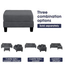 Parrot Uncle Dark Gray 3 Piece Set Comfy Sofa Couch 3-Seater & Loveseat Sofa with Storage Ottoman for Living Room with USB, Side Pockets, Pillows included