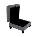 Parrot Uncle Dark Gray 3 Piece Set Comfy Sofa Couch 3-Seater & Loveseat Sofa with Storage Ottoman for Living Room with USB, Side Pockets, Pillows included