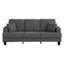 Parrot Uncle Dark Gray 3 Piece Set Comfy Sofa Couch 3-Seater & Loveseat Sofa with Storage Ottoman for Living Room with USB, Side Pockets, Pillows included