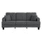 Parrot Uncle Dark Gray 3 Piece Set Comfy Sofa Couch 3-Seater & Loveseat Sofa with Storage Ottoman for Living Room with USB, Side Pockets, Pillows included