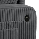 Parrot Uncle Dark Gray 3 Piece Set Comfy Sofa Couch 3-Seater & Loveseat Sofa with Storage Ottoman for Living Room with USB, Side Pockets, Pillows included
