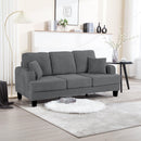 Parrot Uncle Dark Gray 3 Piece Set Comfy Sofa Couch 3-Seater & Loveseat Sofa with Storage Ottoman for Living Room with USB, Side Pockets, Pillows included