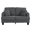 Parrot Uncle Dark Gray 3 Piece Set Comfy Sofa Couch 3-Seater & Loveseat Sofa with Storage Ottoman for Living Room with USB, Side Pockets, Pillows included
