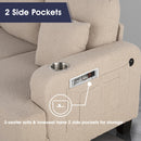 Parrot 3-Piece Sofa Set with Storage Ottoman & USB Charging in Beige