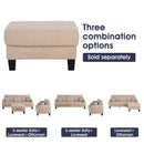 Parrot 3-Piece Sofa Set with Storage Ottoman & USB Charging in Beige