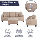 Parrot 3-Piece Sofa Set with Storage Ottoman & USB Charging in Beige