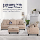 Parrot 3-Piece Sofa Set with Storage Ottoman & USB Charging in Beige