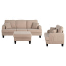 Parrot 3-Piece Sofa Set with Storage Ottoman & USB Charging in Beige