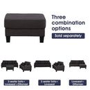 Parrot Uncle Dark Gray 3-Piece Sofa Set with Storage Ottoman & USB Charging