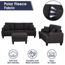 Parrot Uncle Dark Gray 3-Piece Sofa Set with Storage Ottoman & USB Charging