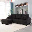 Parrot Uncle Dark Gray 3-Piece Sofa Set with Storage Ottoman & USB Charging