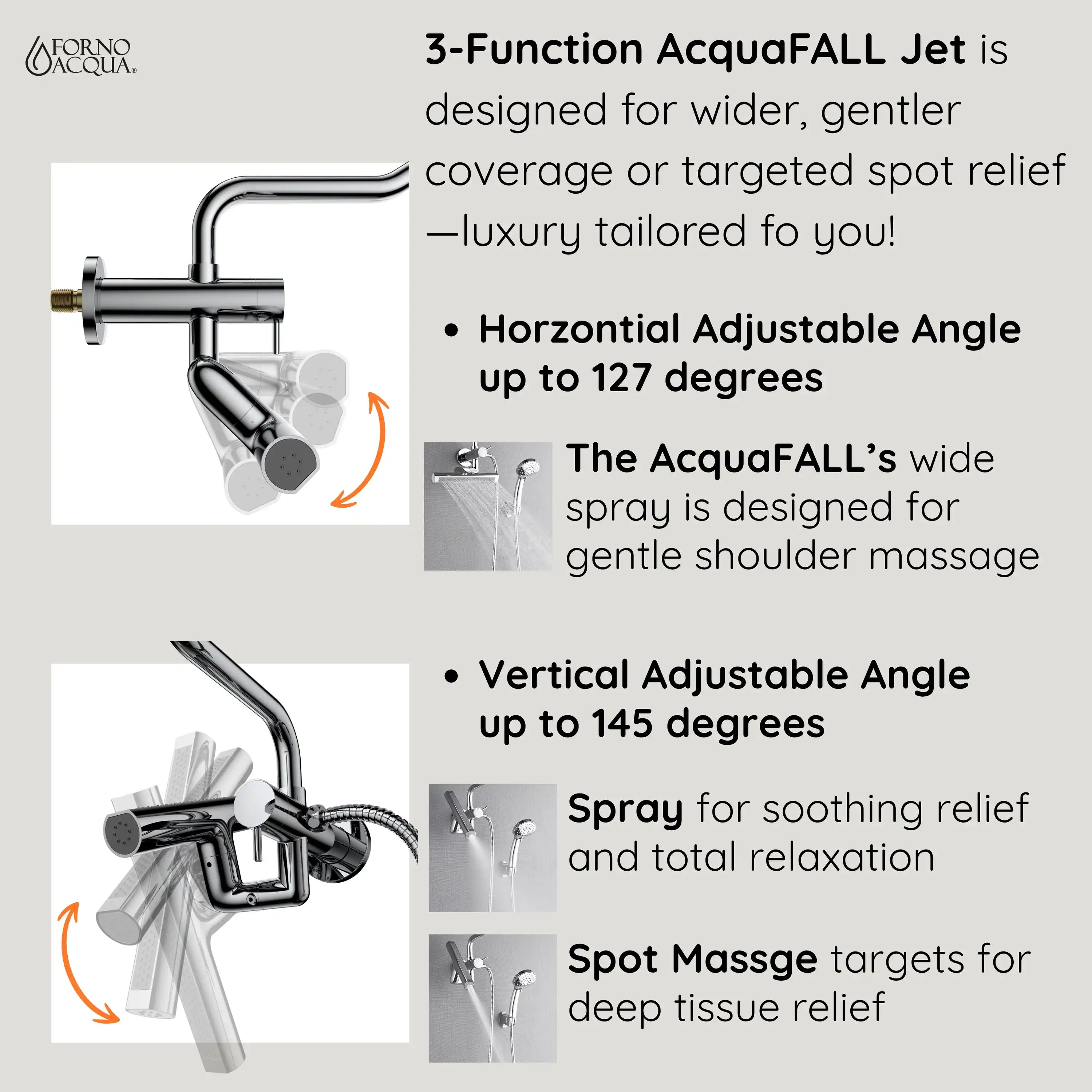 Brushed nickel shower head with adjustable angle joint and handheld sprayer