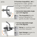 Forno Acqua Fall Mini 9-Inch Overhead Rainfall Shower with 2.5 GPM Flow Rate, Handheld, 7 Way Diverter, Body Jets in Brushed Nickel (SMW1BN-C2)