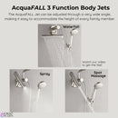 Forno Acqua Fall Mini 9-Inch Overhead Rainfall Shower with 2.5 GPM Flow Rate, Handheld, 7 Way Diverter, Body Jets in Brushed Nickel (SMW1BN-C2)