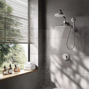 Forno Acqua Fall Mini 9-Inch Overhead Rainfall Shower with 2.5 GPM Flow Rate, Handheld, 7 Way Diverter, Body Jets in Brushed Nickel (SMW1BN-C2)