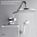Forno Acqua Fall Mini 9-Inch Overhead Rainfall Shower with 2.5 GPM Flow Rate, Handheld, 7 Way Diverter, Body Jets in Polished Stainless Steel (SMW1CP-C2)