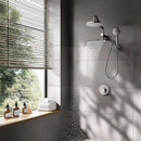 Forno Acqua Fall Mini 9-Inch Overhead Rainfall Shower with 2.5 GPM Flow Rate, Handheld, 7 Way Diverter, Body Jets in Polished Stainless Steel (SMW1CP-C2)