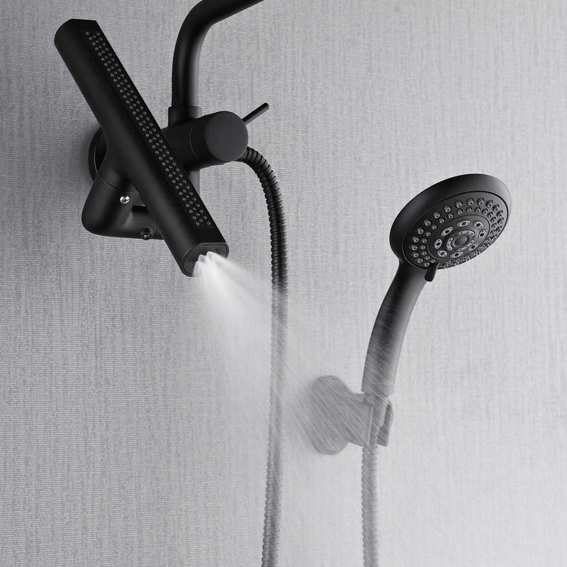 Forno AcquaFALL Mini 8-Inch Overhead Rainfall Shower with 1.8 GPM Flow Rate, Handheld, Body Jets in Matte Black Finish (SMW2BK-C8)