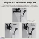 Forno Acqua Fall Mini 8-Inch Overhead Rainfall Shower with 2.5 GPM Flow Rate, Handheld, Body Jets in Matte Black Finish (SMW2BK-C2)