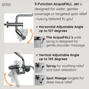 Forno Acqua Fall Mini 8-Inch Overhead Rainfall Shower with 1.8 GPM Flow Rate, Handheld, Body Jets in Matte Black Finish (SMW2BK-C8)