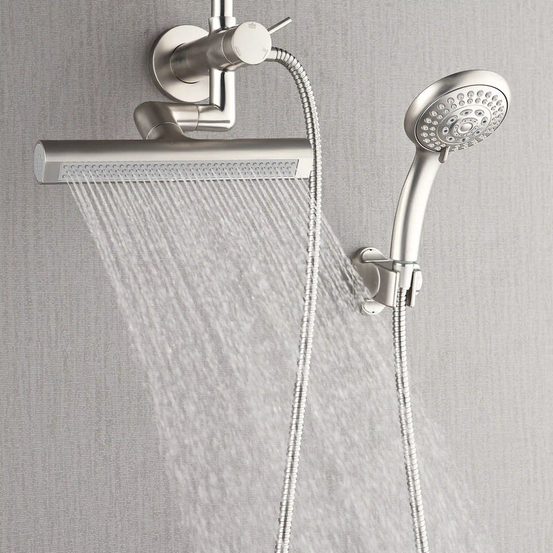 Forno Acqua Fall Mini 8-Inch Overhead Rainfall Shower with 2.5 GPM Flow Rate, Handheld, Body Jets in Brushed Nickel (SMW2BN-C2)