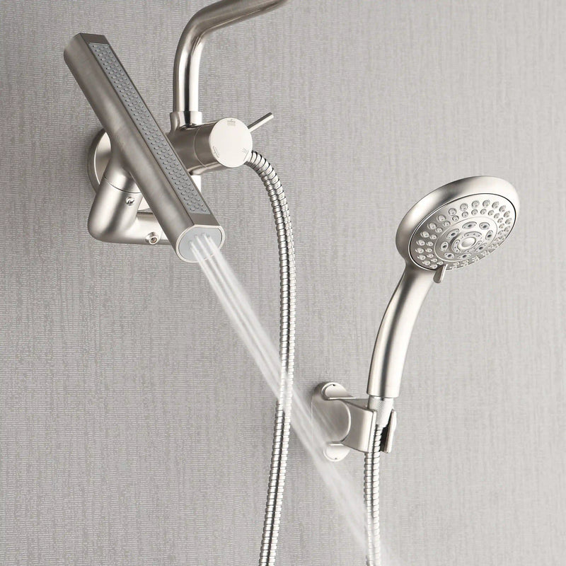 Forno Acqua Fall Mini 8-Inch Overhead Rainfall Shower with 1.8 GPM Flow Rate, Handheld, Body Jets in Brushed Nickel (SMW2BN-C8)