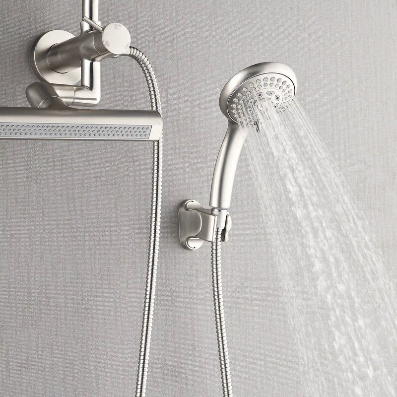 Forno Acqua Fall Mini 8-Inch Overhead Rainfall Shower with 2.5 GPM Flow Rate, Handheld, Body Jets in Brushed Nickel (SMW2BN-C2)