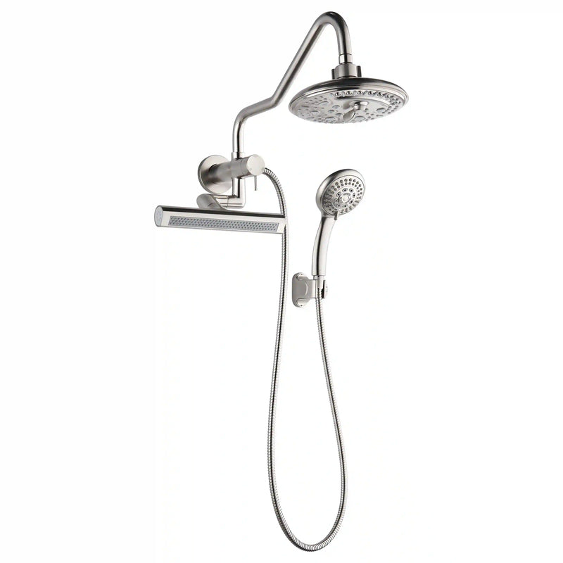 Forno Acqua Fall Mini 8-Inch Overhead Rainfall Shower with 1.8 GPM Flow Rate, Handheld, Body Jets in Brushed Nickel (SMW2BN-C8)