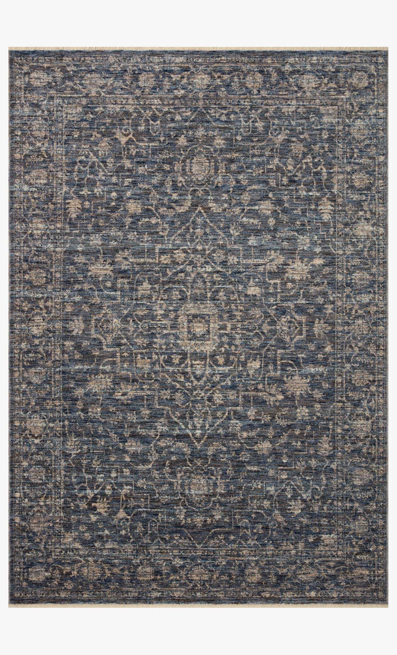 Loloi II Sorrento Traditional Midnight and Natural 7' 10" x 7' 10" Round Accent Rug