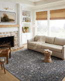 Loloi II Sorrento Traditional Midnight and Natural 6' 7" x 9' 10" Area Rug