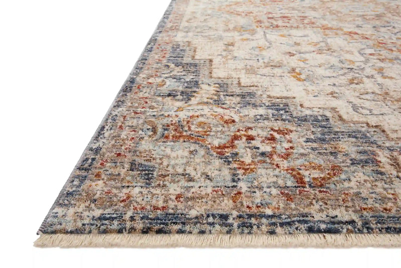 Loloi II Sorrento Traditional Ivory and Fiesta 3' 11" x 5' 7" Accent Rug