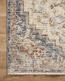 Loloi II Sorrento Traditional Ivory and Fiesta 5' 3" x 5' 3" Round Accent Rug