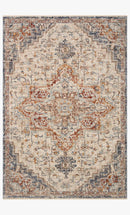 Loloi II Sorrento Traditional Ivory and Fiesta 9' 6" x 9' 6" Round Area Rug
