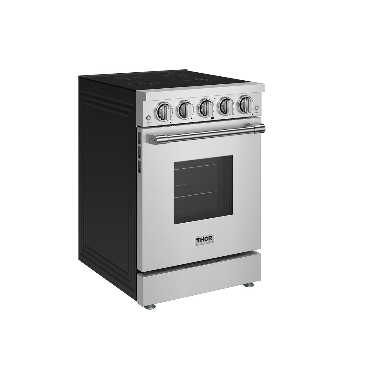 24-inch stainless steel induction range angled left view