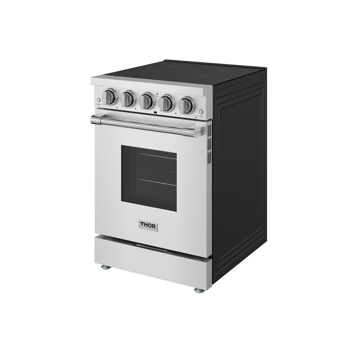 24-inch stainless steel induction range angled right view