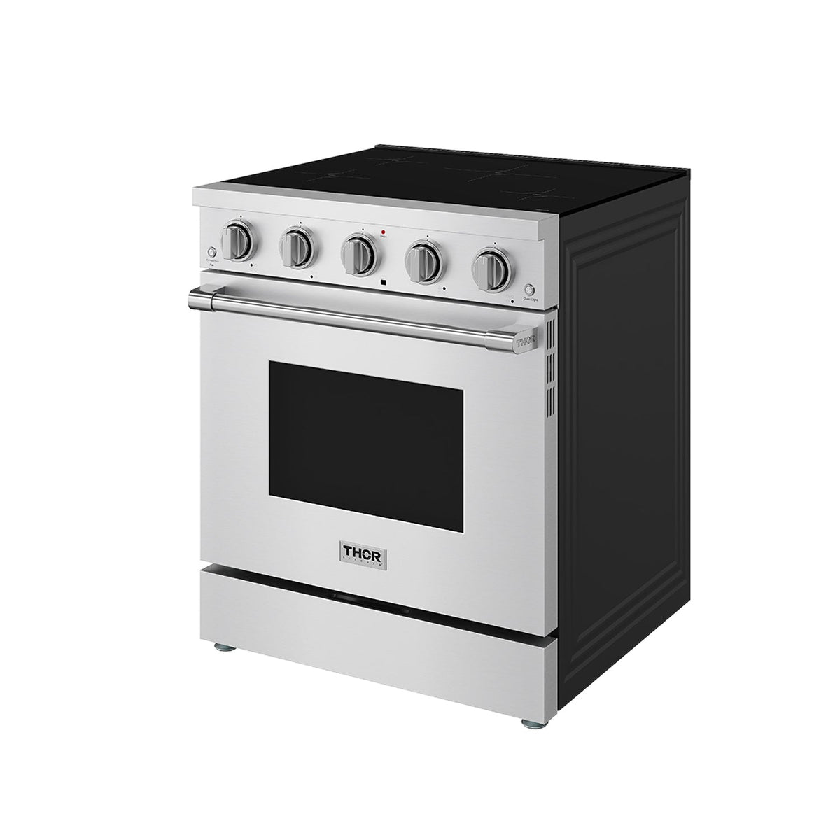 30-inch stainless steel induction range angled left view