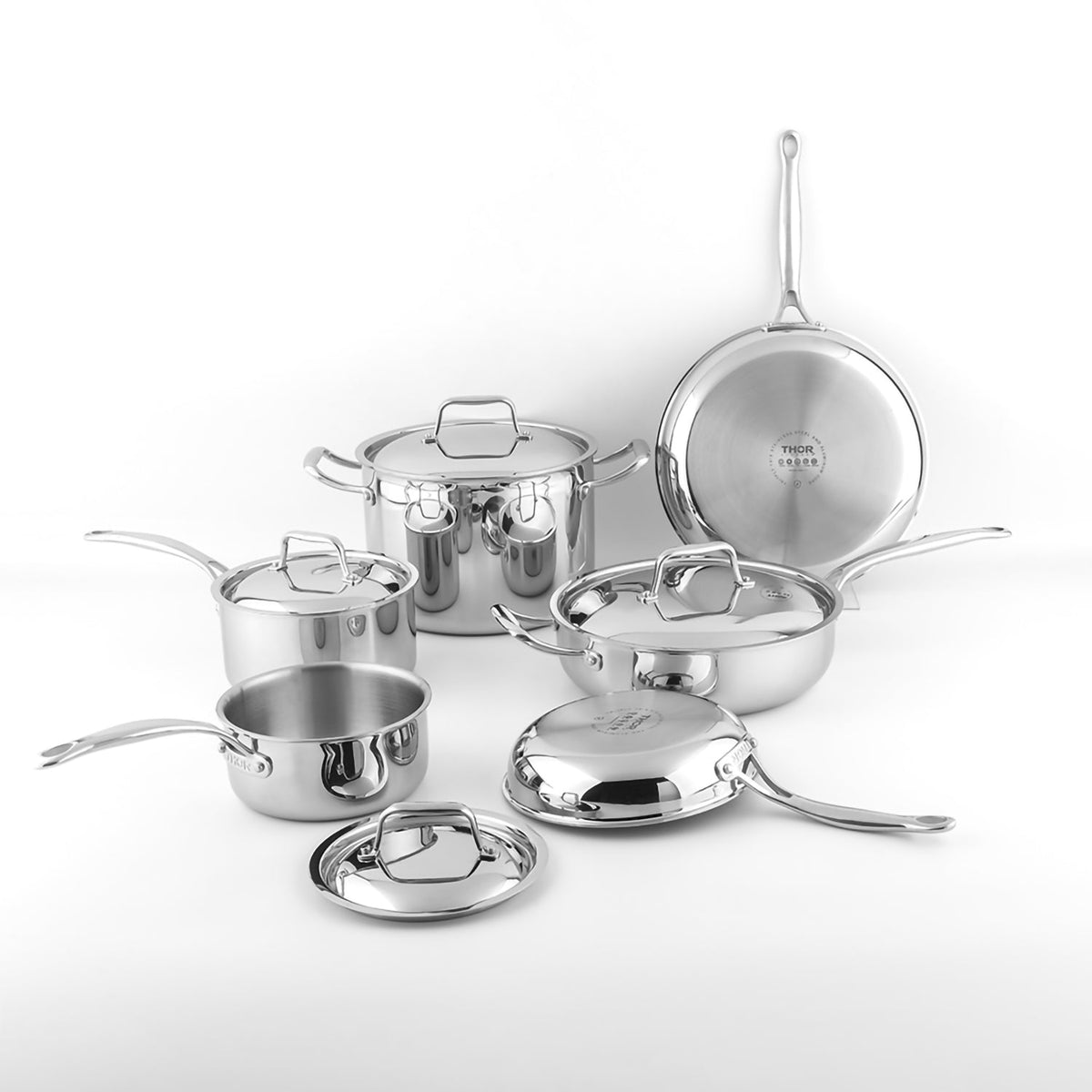 Thor Kitchen 10-Piece Tri-Ply Stainless Steel Cookware Set (SSC10P) - view 2
