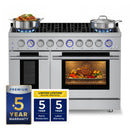 Hauslane HausPro Series 48-Inch Gas or Dual Fuel Range with 8 Burners and Convection Oven in Stainless Steel