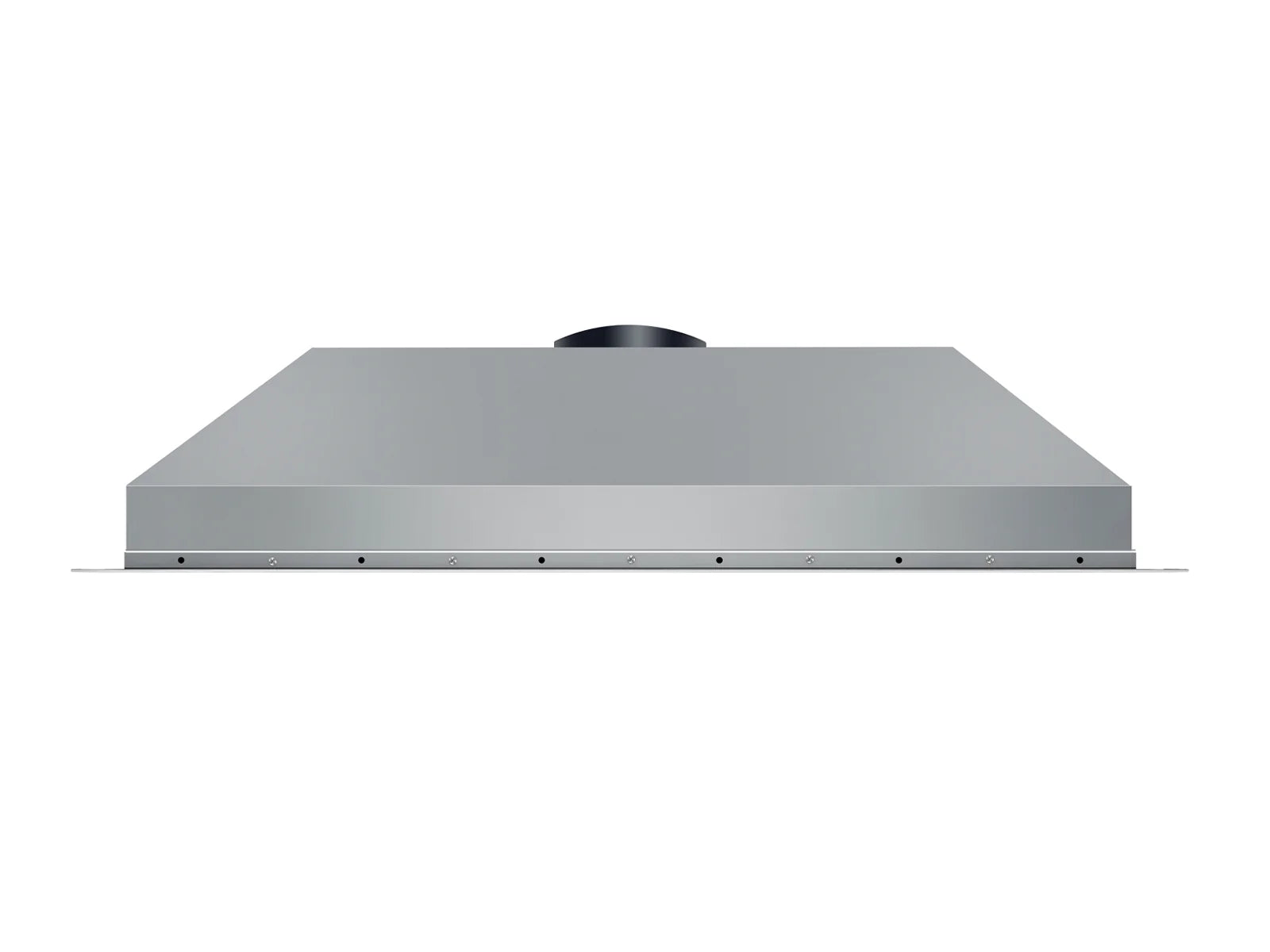 Stainless range hood insert with circular duct outlet on the top panel