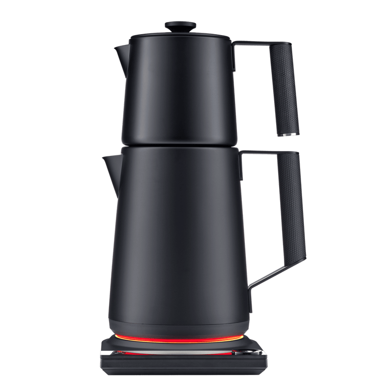 SAKI Turkish Tea Maker Machine Pro, Electric Double-Pot Teapot 1.75L 120V, 120 Min Keep-Warm, Stainless Steel BPA-Free, Auto Shut-Off & Boil-Dry, LED Brew Ring