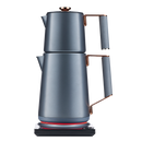 SAKI Turkish Tea Maker Machine Pro, Electric Double-Pot Teapot 1.75L 120V, 120 Min Keep-Warm, Stainless Steel BPA-Free, Auto Shut-Off & Boil-Dry, LED Brew Ring